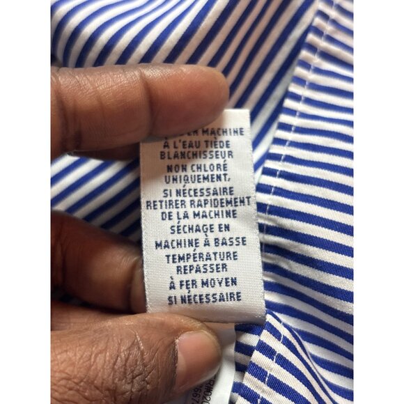 Ralph Lauren Mens Blue & White Striped Cotton Button-Down Shirt Size 15.5 - Picture 12 of 12